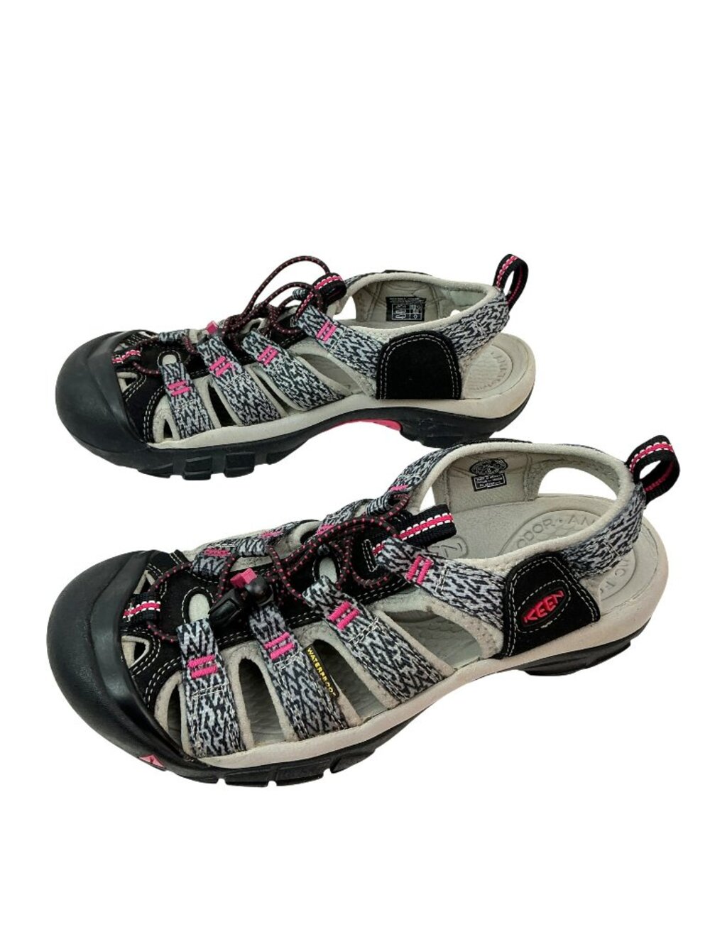KEEN Newport H2 Waterproof Outdoor Hiking Sandals Womens 7 Gray, Black & Pink